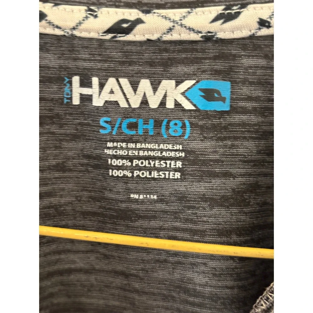 Tony Hawk Boys Gray Space Dye Graphic Active Tank Top Shirt Size Small 8